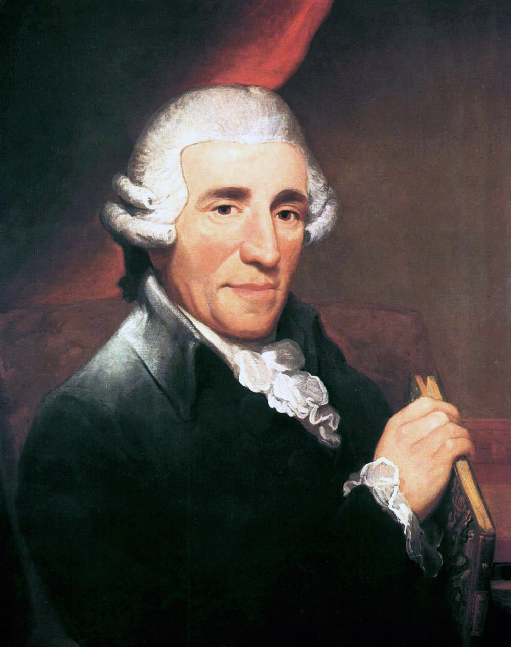 Haydn 肖像。讲《Surprise》时，可从古典交响曲、幽默感和清楚主题切入。